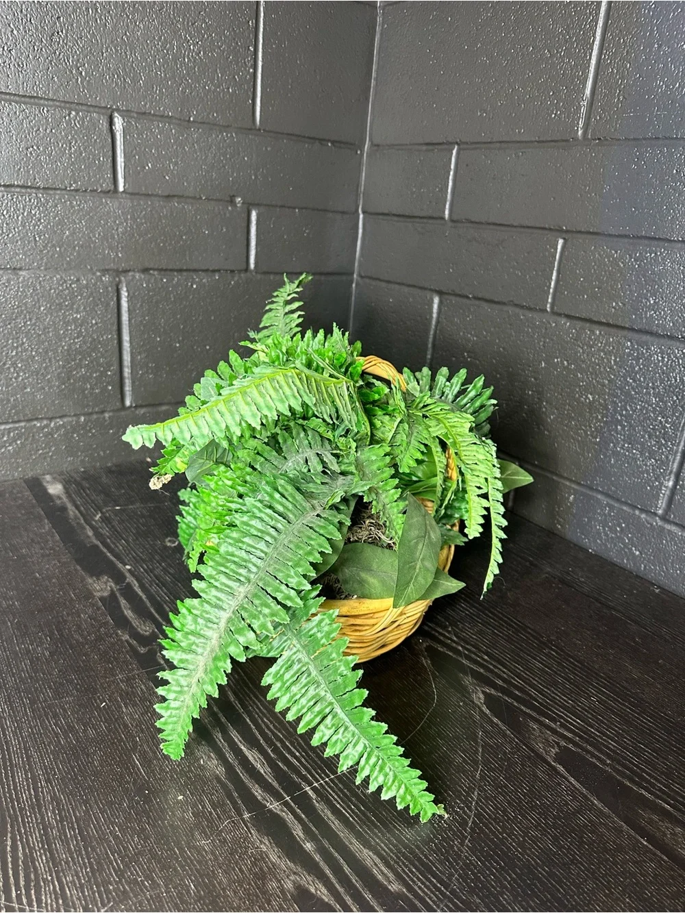 Faux Green Decorative Fern Basket - Home Accents